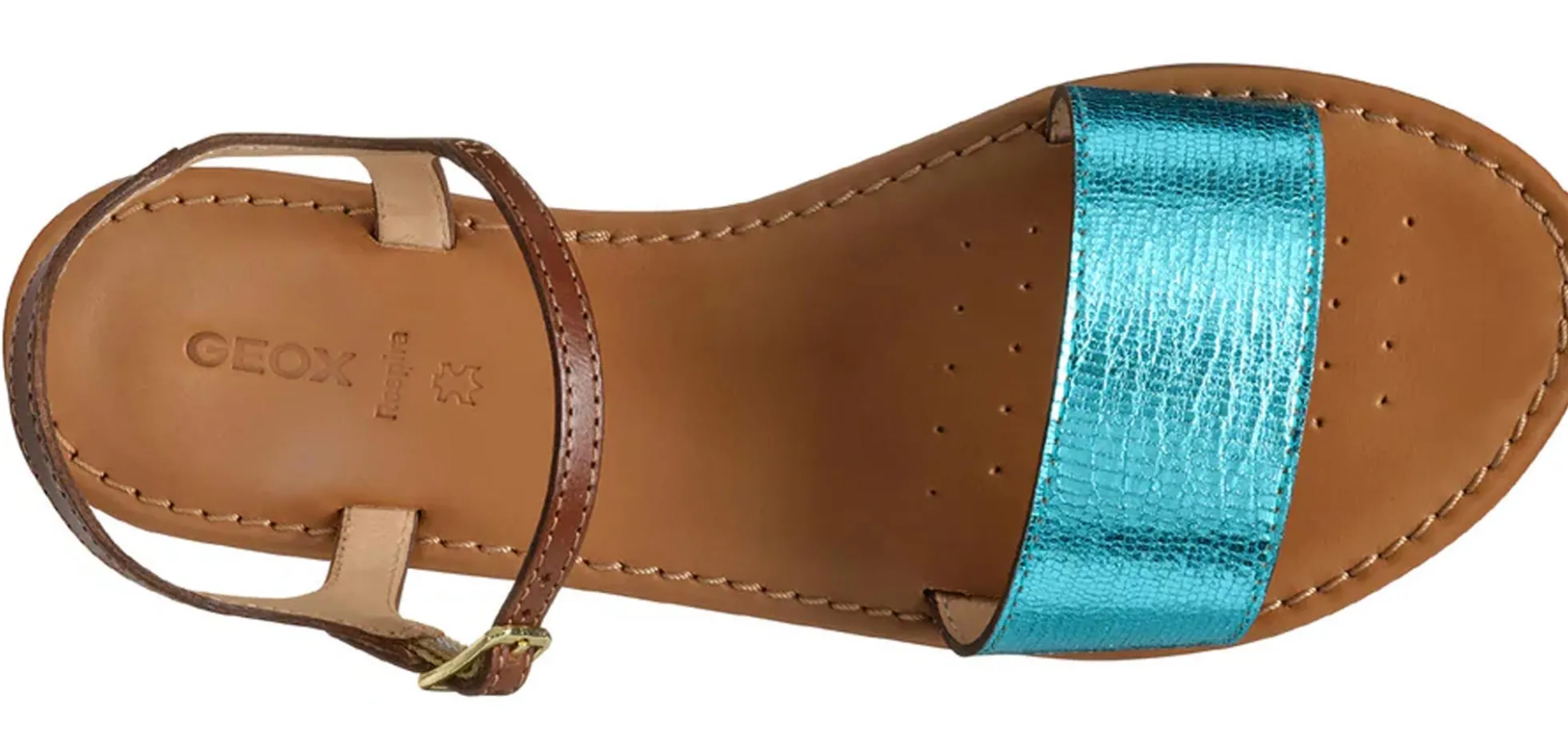 Sandali GEOX "Sozy" D55LXJ in pelle azzurro