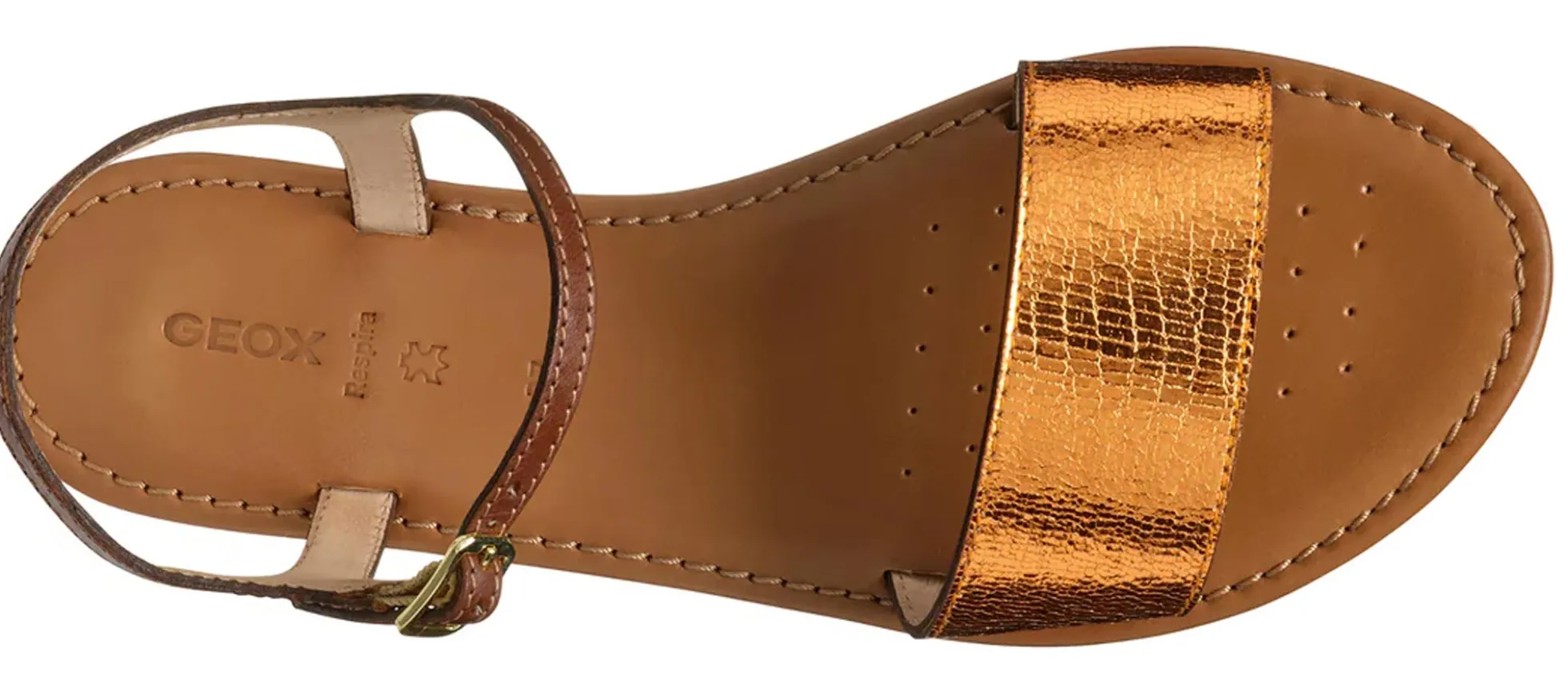 Sandali GEOX "Sozy" D55LXJ pelle laminato arancio