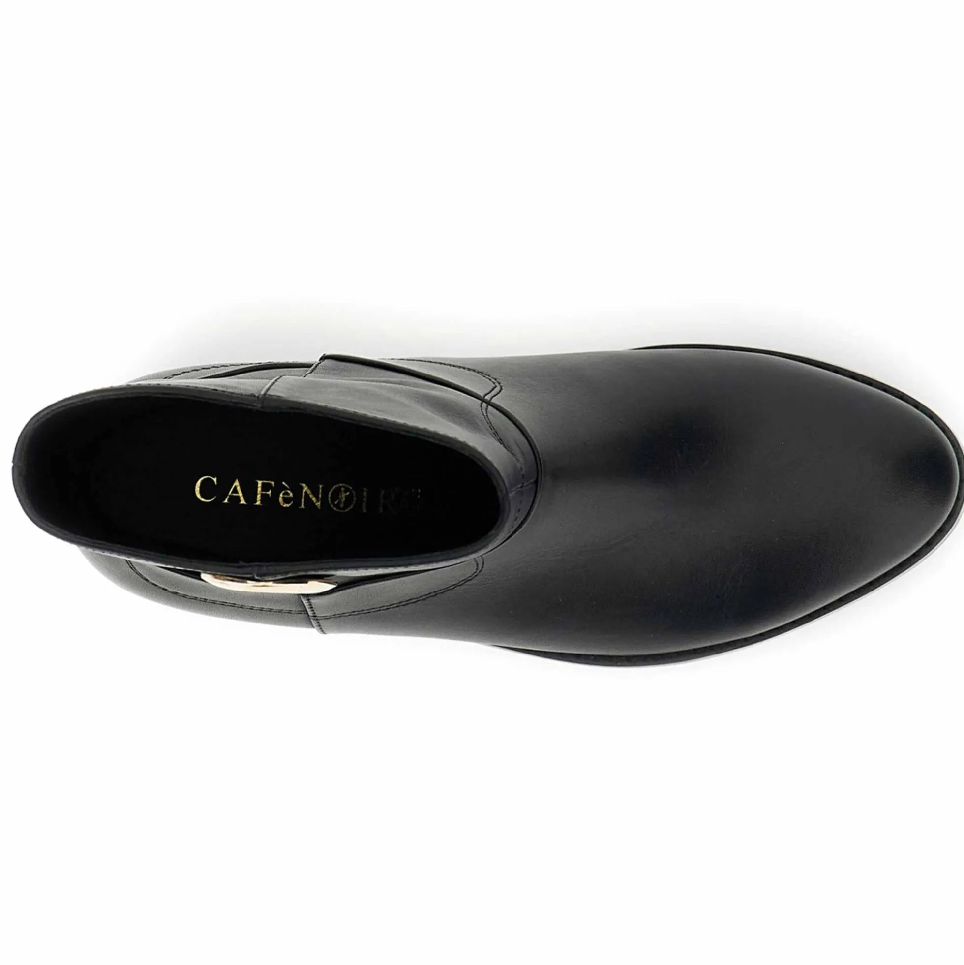 Stivaletto CafèNoir FB1500 scarpe donna in pelle con accessorio ovale nero